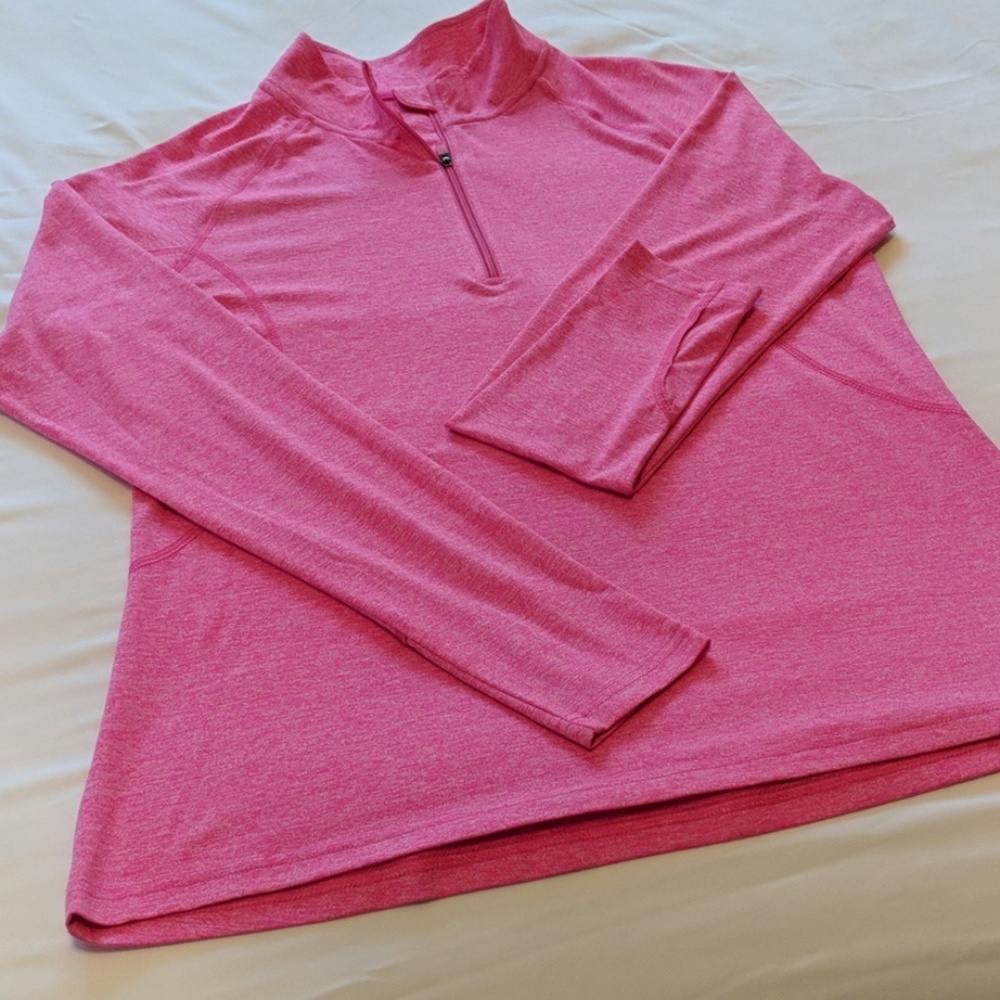 Danskin 1/4 Long Sleeve Zip in Paris Pink Heather!